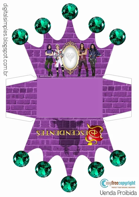 Descendants: Free Printable Crown Shapped Box.