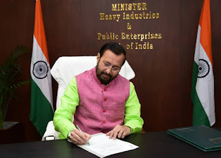 Prakash Javadekar Takes Charge as Heavy Industries and Public Enterprises Minister