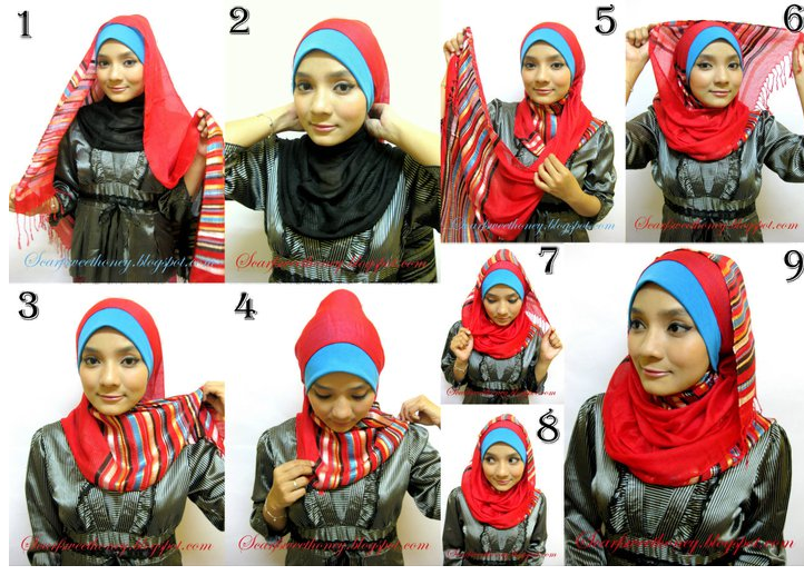 Cara memakai hijab modern untuk muka bulat atau Pipi Tembem Terbaru  Tips trik Memasang 