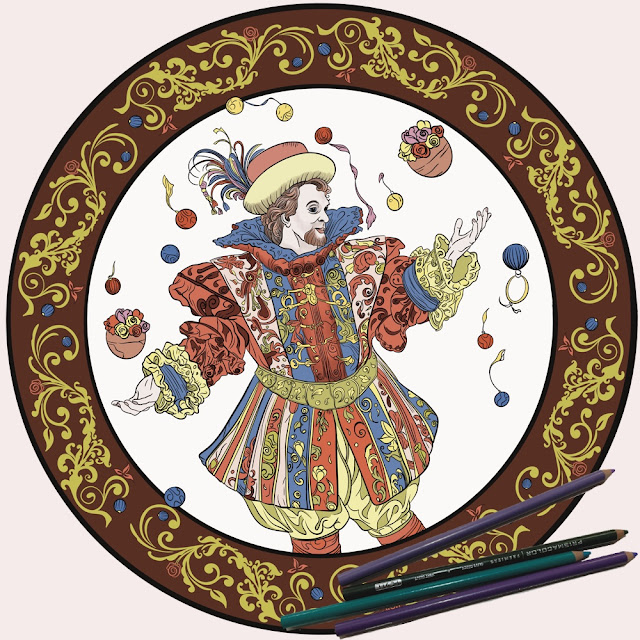 Duke Cedric Jester Adult Colouring Page