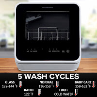 Farberware FDW05ASBWHA Compact Countertop Dishwasher's 5 wash programs, image