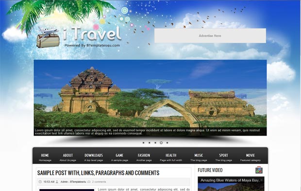 itravel blogger template