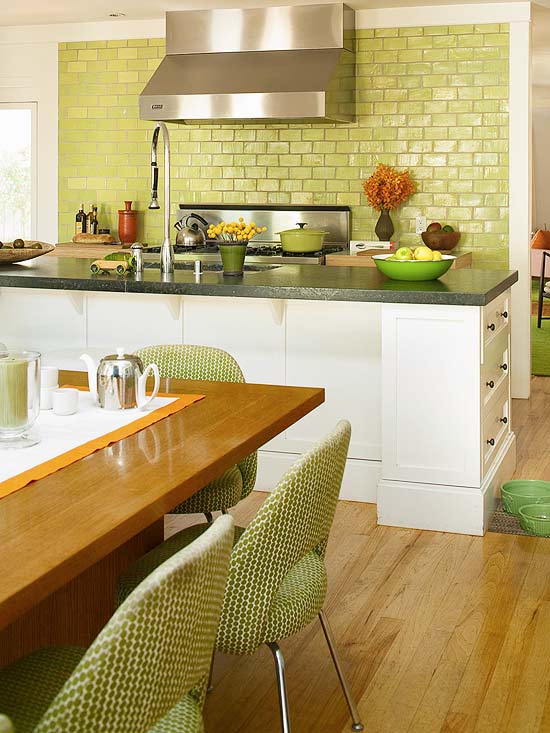Modern Furniture Green  Kitchen  Design New Ideas  2012