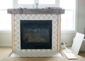 Tiling a fireplace - octagon and dot pattern