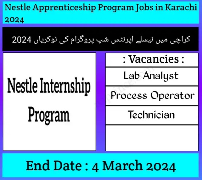 Nestle Apprenticeship Program Jobs in Karachi 2024