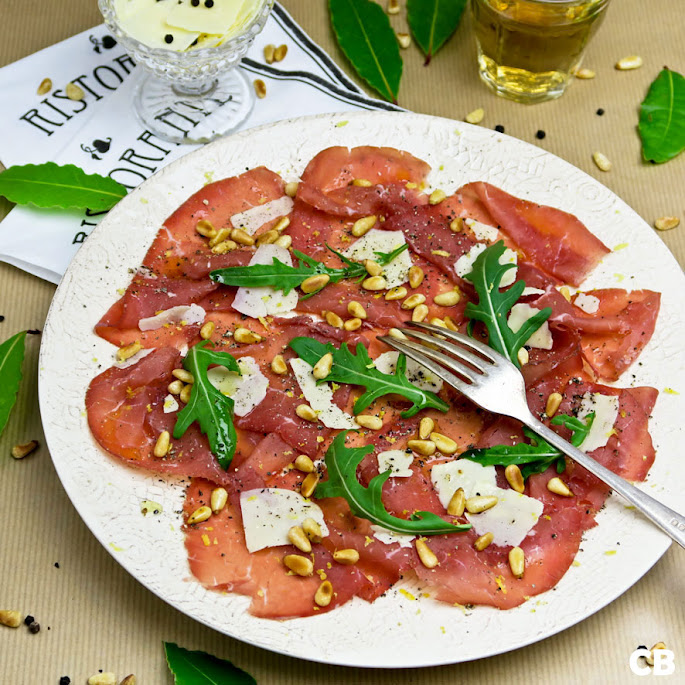 Recept Carpaccio van bresaola, Italiaans gedroogd rundvlees