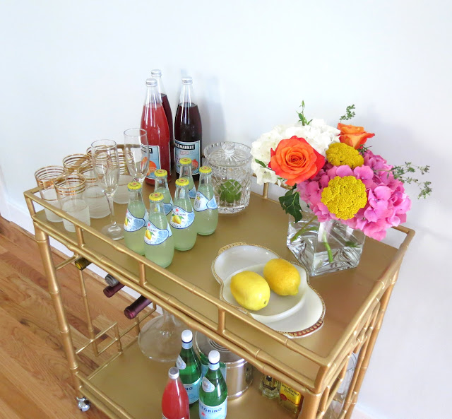 how to decorate bar cart tea cart entertaining