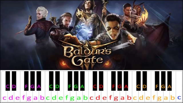 Baldur's Gate 3 - Main Theme by Borislav Slavov Piano / Keyboard Easy Letter Notes for Beginners