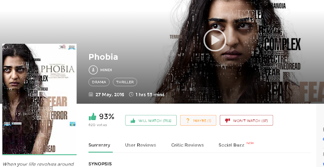 Phobia 2016 Full Hindi Movie in HD 720p avi mp4 3gp hq free