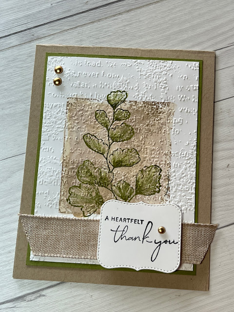 Floral greeting card using Stampin' Up! Nature's Prints Stamp Set