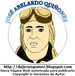 Dibujo de José Abelardo Quiñones con su nombre a color por Jesus Gómez