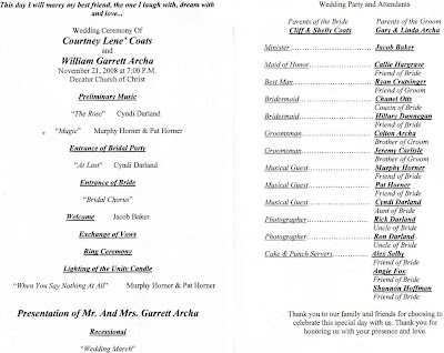 christian wedding program templates