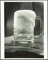 Glass beer mug with Dartmouth seal etching