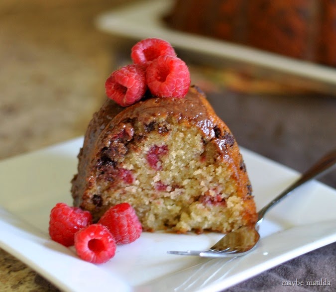 Raspberry Chocolate Chip Bundt Cake