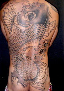 Japanese Koi Fish Tribal Tattoo Design