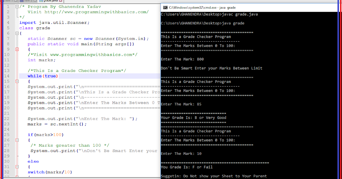 Java Program For Find A Grade Of Given Marks Using Switch Case