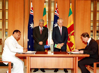 The MOU on Sport Development co-operation was signed by the Australian Minister for Sport and Health Greg Hunt and Sri Lankan Minister of Sports Dayasiri Jayasekara.