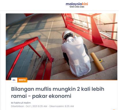 Bilangan mufluis mungkin 2 kali ganda lebih ramai setelah Moratorium berakhir tidak lama lagi