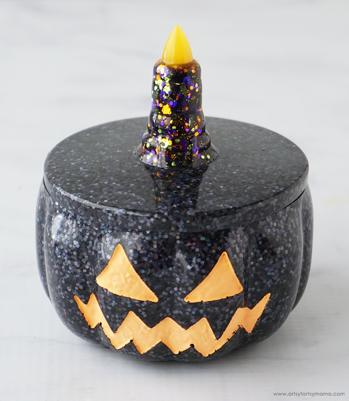 Resin Jack-O-Lantern Pumpkin Trinket Box