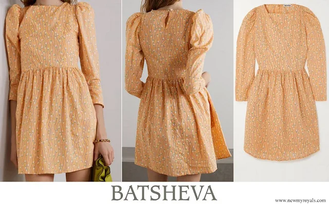 Princess Alexandra wore Batsheva floral-print cotton-poplin mini dress in orange