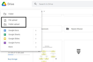 google drive file and folder upload