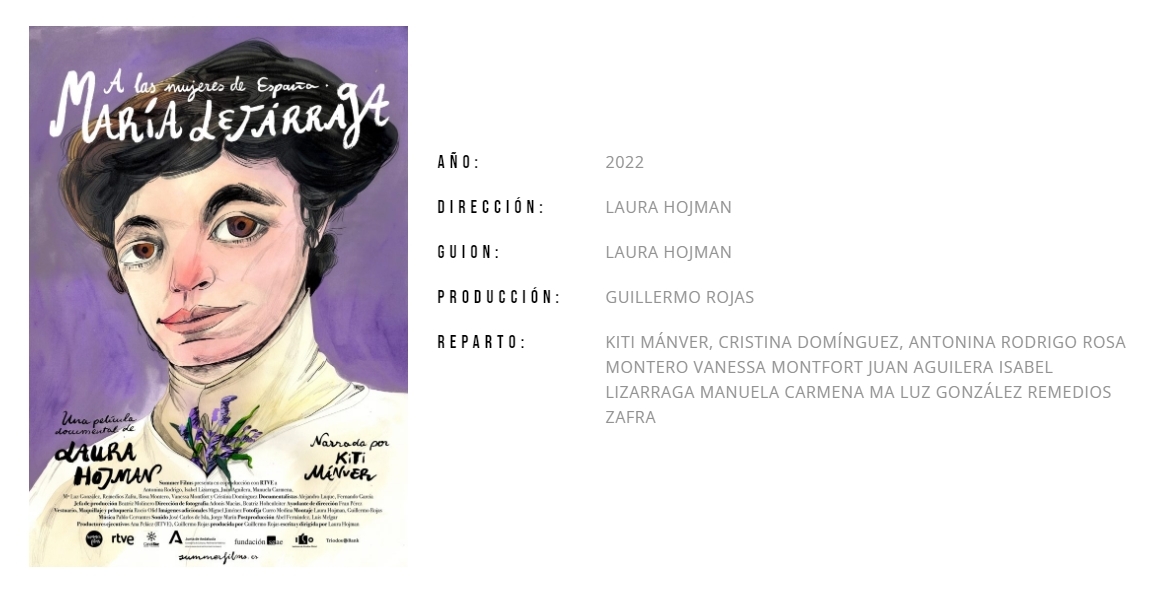 Cartel del documental «A las mujeres de España. María Lejárraga»