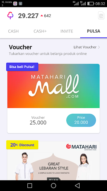 Cara Tukar Saldo Cashtree dengan Voucher Pulsa Matahari Mall