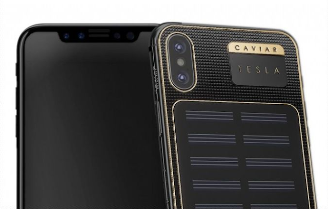 iPhone X Tesla dengan Panel Surya di Bagian Belakang