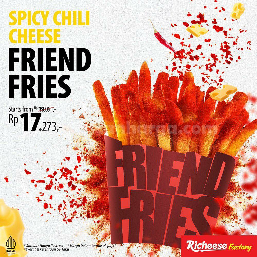 Richeese Factory Promo Friend Fries Spicy Chili Cheese mulai Rp. 17.273,-