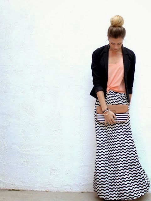  Blazer With Maxi Skirt