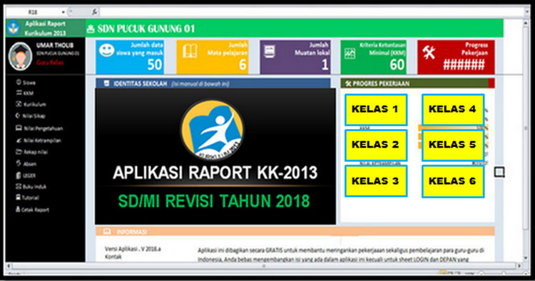 Aplikasi Raport K13 Kelas 1 , 2 , 3 , 4 , 5 dan 6 Semester ...