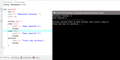Pernyataan Switch Case di Percabangan Bahasa C++