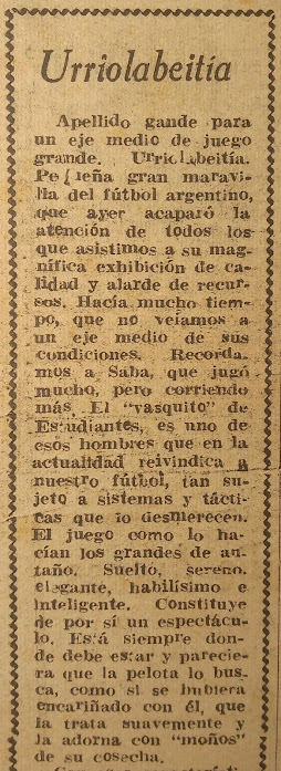 Elogio a Juan Eulogio Urriolabeitia, año 1953