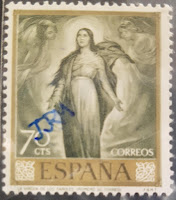 Sello Virgen de los Faroles Pintor Torres España 1965