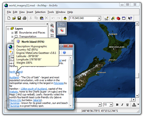 Geotag hyperlinks and tooltips