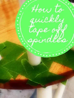 How to quickly tape off spindles prior to painting.