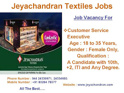 Jeyachandran Textiles Jobs