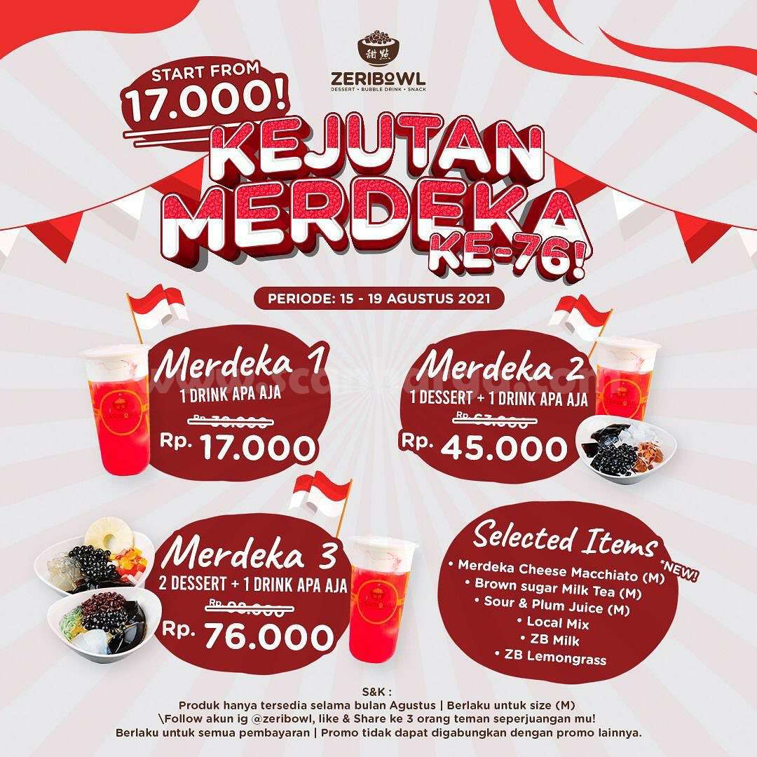 Promo Zeribowl Paket Kejutan MERDEKA harga mulai Rp.17.000