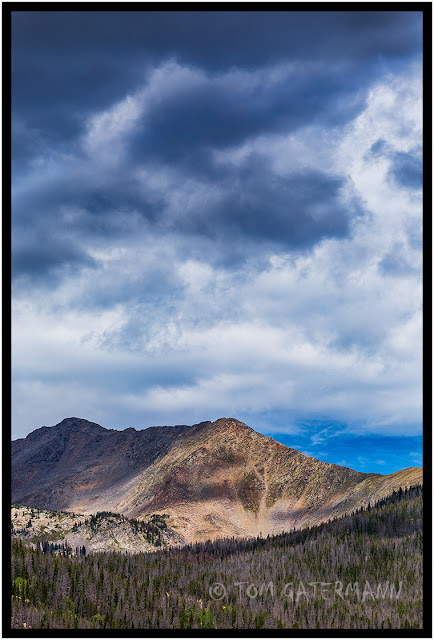 A mountain view from Fairview Curve Viewpoint, along Trail Ridge Road in Rocky Mountain National Park.