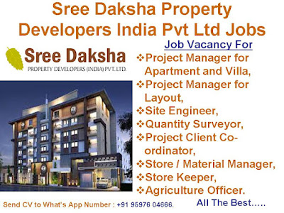 Sree Daksha Property Developers India Pvt Ltd Jobs