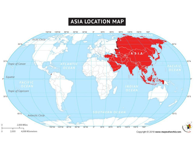 where is asia on the world map