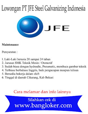 Lowongan Kerja Terbaru 2019 Pt Jfe Steel Galvanising Indonesia Bangloker Com Lowongan Kerja Terbaru 2021