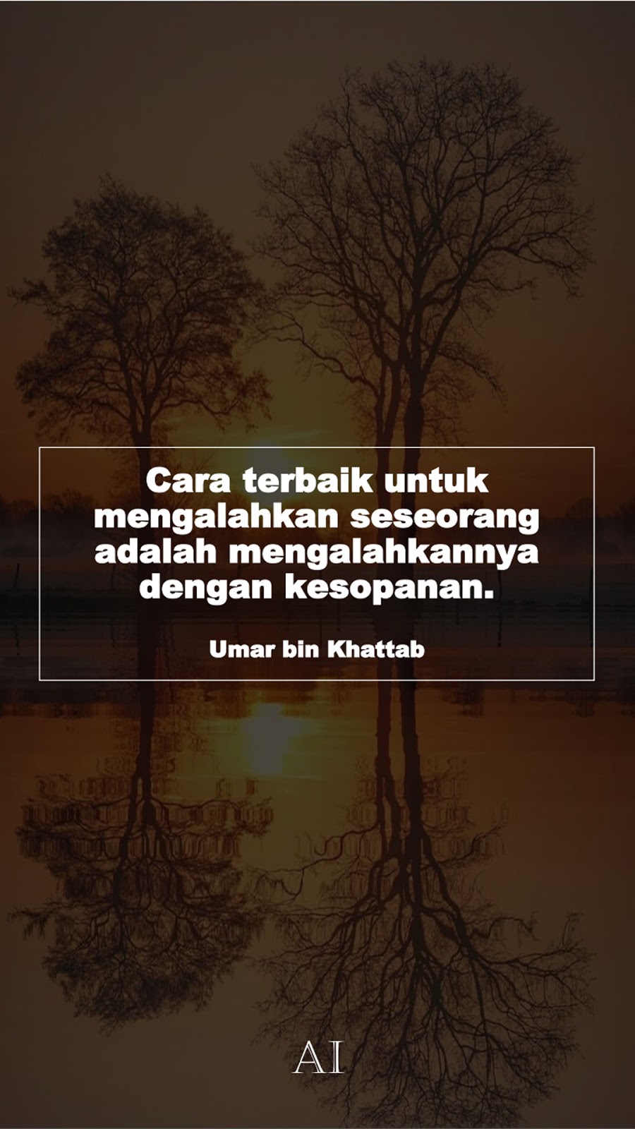 Wallpaper Kata Bijak Umar bin Khattab  (Cara terbaik untuk mengalahkan seseorang adalah mengalahkannya dengan kesopanan.)