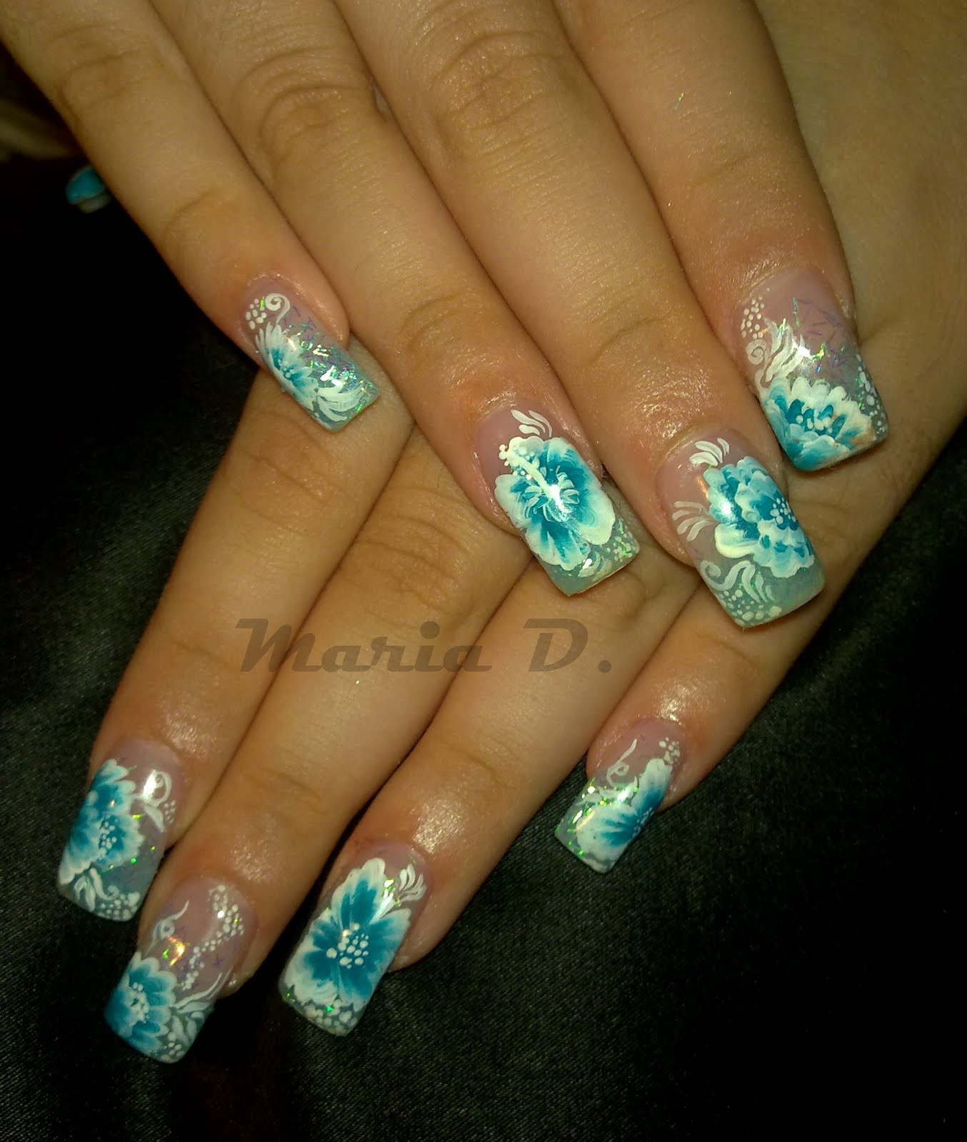 Shiny-Nails by Maria D.: Turquoise Prom Nails