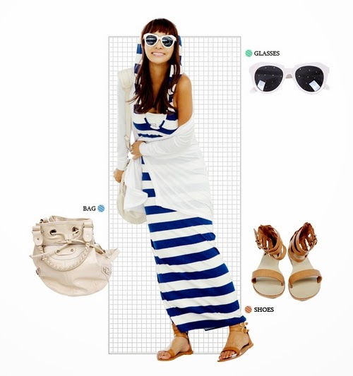 Striped Hooded Halter Maxi Dress