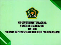 Pedoman Implementasi Kurikulum 2013 Pada Madrasah  KMA Nomor 184 Tahun 2019