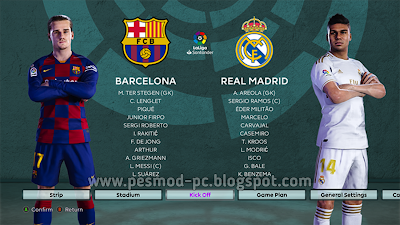 La liga graphic menu server pes 2020