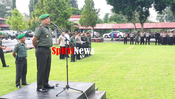 Jelang Kunker RI-01, Korem 141/Tp Gelar Apel Pasukan di Mapolres Wajo