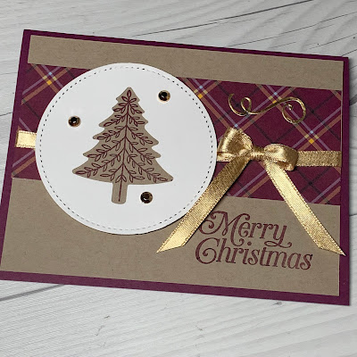 Blackberry Bliss Christmas Tree Christmas Card using Perfectly Plaid Stamp Set