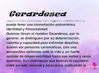 significado del nombre Gerardesca